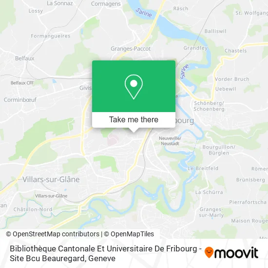 Bibliothèque Cantonale Et Universitaire De Fribourg - Site Bcu Beauregard map