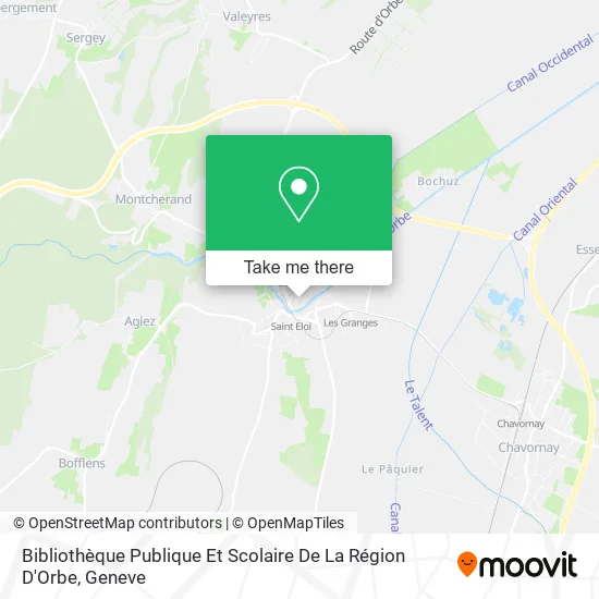 Bibliothèque Publique Et Scolaire De La Région D'Orbe map