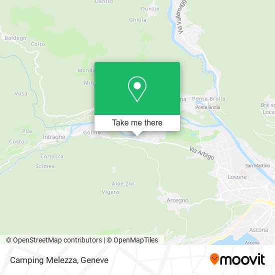 Camping Melezza map