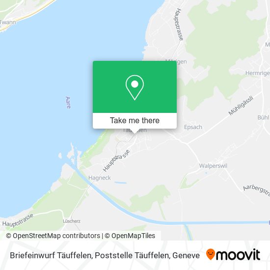 Briefeinwurf Täuffelen, Poststelle Täuffelen map
