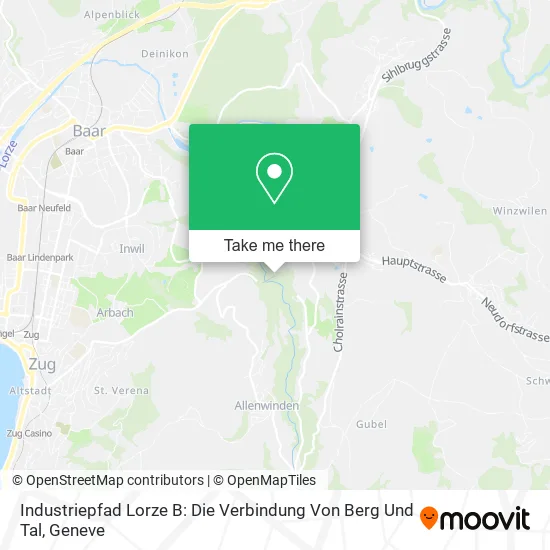 Industriepfad Lorze B: Die Verbindung Von Berg Und Tal map