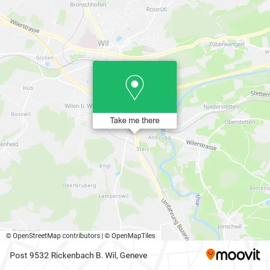 Post 9532 Rickenbach B. Wil map