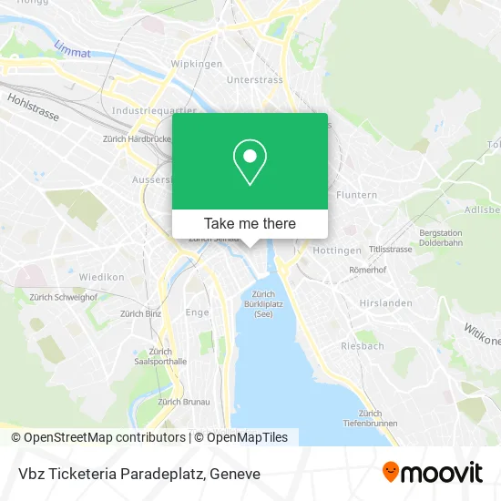 Vbz Ticketeria Paradeplatz map