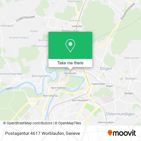 Postagentur 4617 Worblaufen map