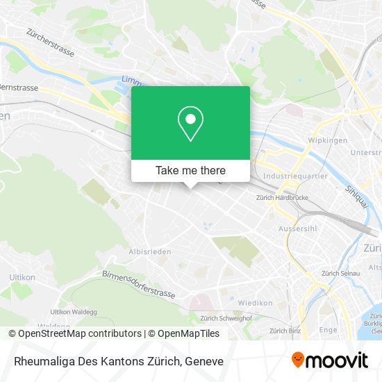 Rheumaliga Des Kantons Zürich map