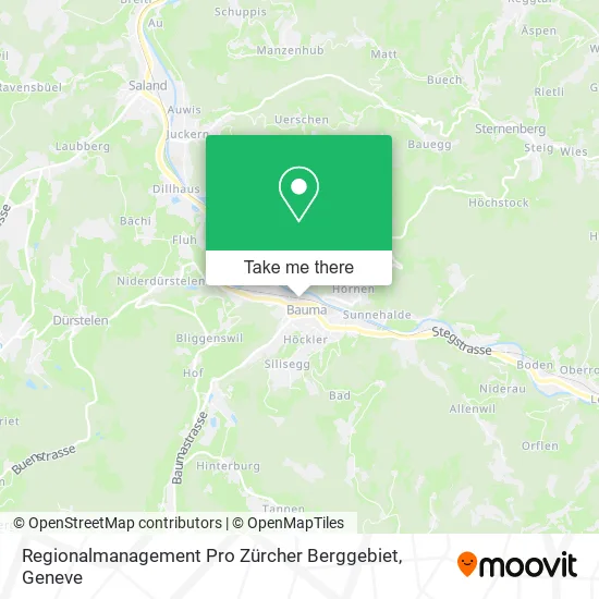 Regionalmanagement Pro Zürcher Berggebiet map