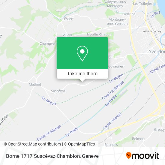 Borne 1717 Suscévaz-Chamblon map
