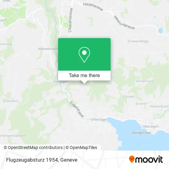 Flugzeugabsturz 1954 map