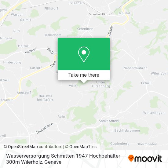 Wasserversorgung Schmitten 1947 Hochbehälter 300m Wilerholz map