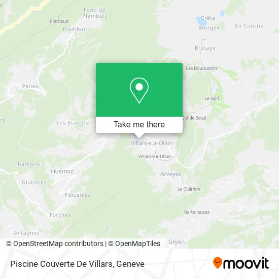 Piscine Couverte De Villars map