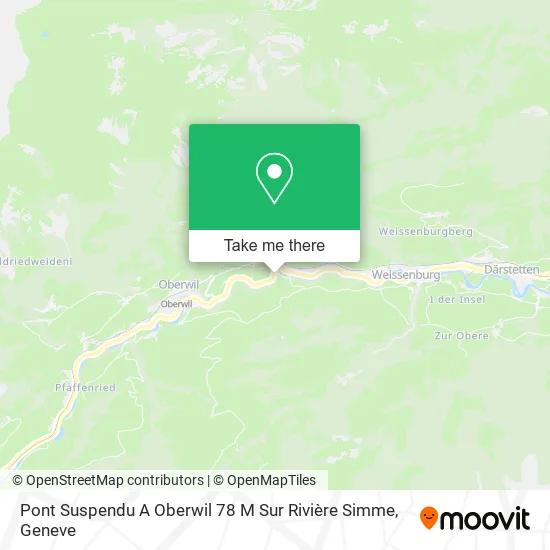 Pont Suspendu A Oberwil 78 M Sur Rivière Simme map