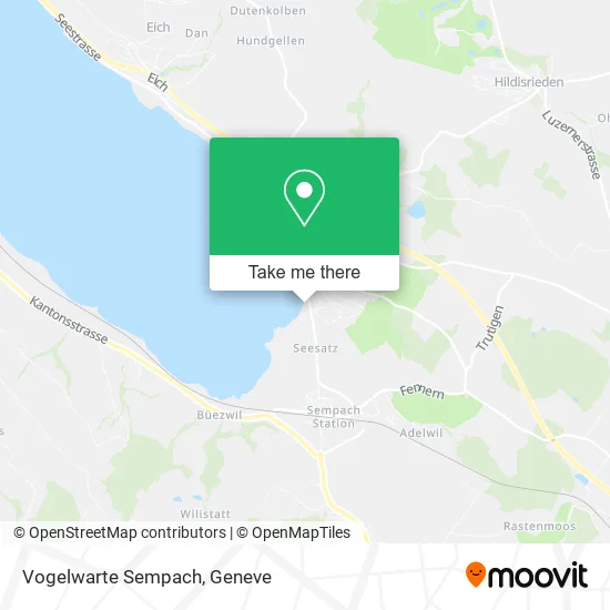 Vogelwarte Sempach map