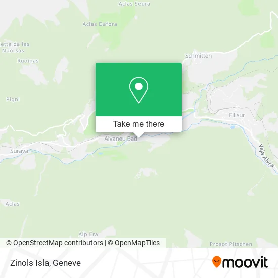 Zinols Isla map