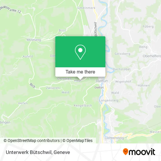Unterwerk Bütschwil map