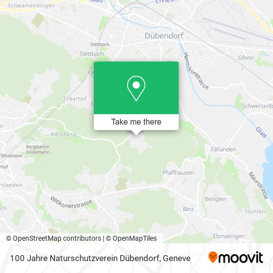 100 Jahre Naturschutzverein Dübendorf Karte