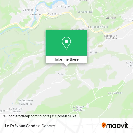 Le Prévoux-Sandoz map