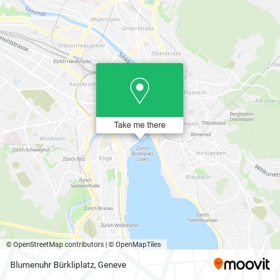 Blumenuhr Bürkliplatz map