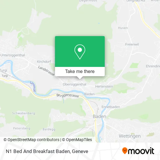 N1 Bed And Breakfast Baden map