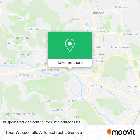 Töss Wasserfälle Affenschlucht map