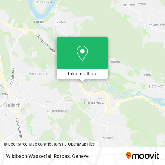 Wildbach-Wasserfall Rorbas map