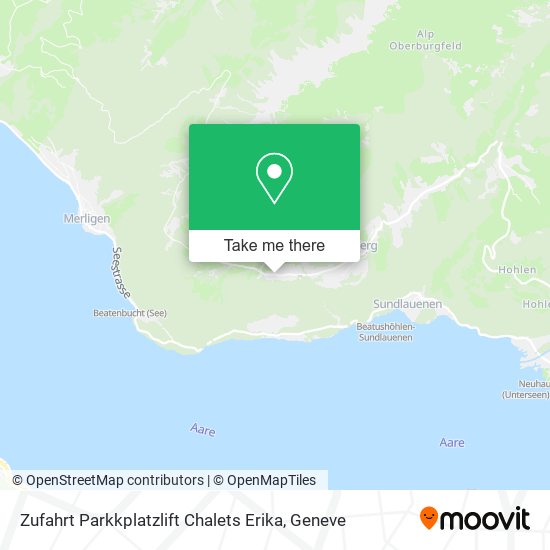 Zufahrt Parkkplatzlift Chalets Erika map