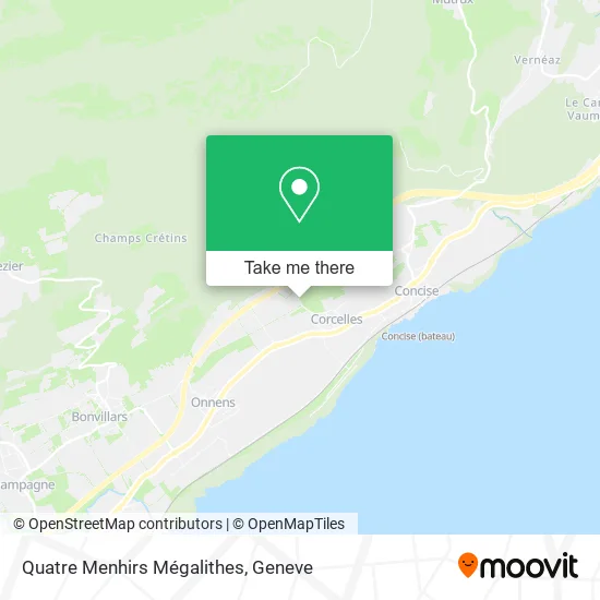 Quatre Menhirs Mégalithes map