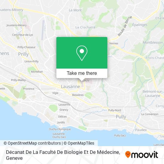 Décanat De La Faculté De Biologie Et De Médecine map