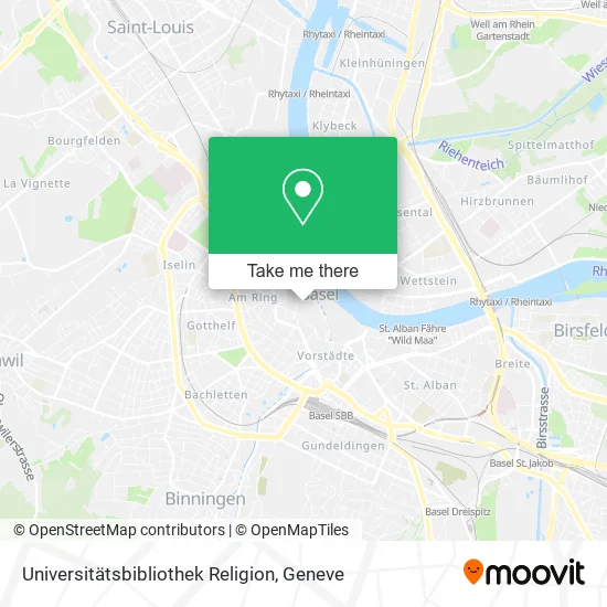 Universitätsbibliothek Religion map