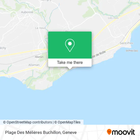 Plage Des Mélières Buchillon map