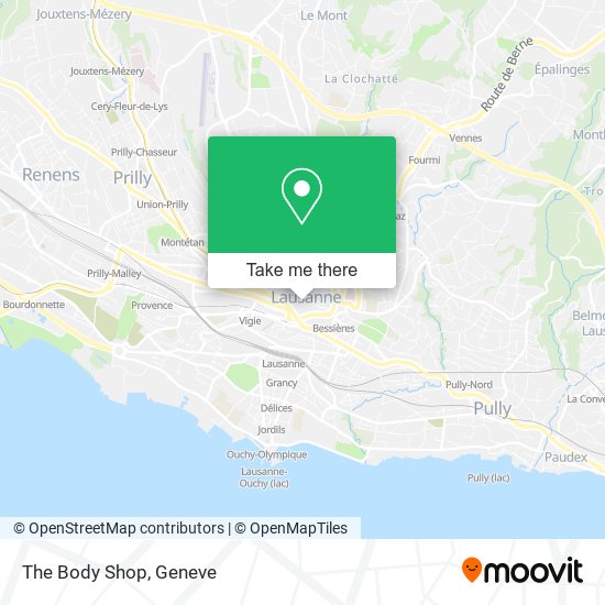 The Body Shop map