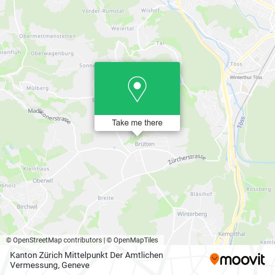 Kanton Zürich Mittelpunkt Der Amtlichen Vermessung map