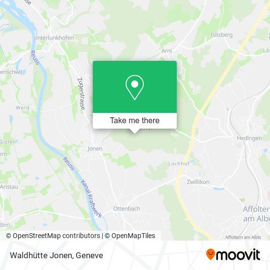 Waldhütte Jonen map