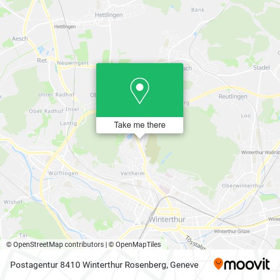 Postagentur 8410 Winterthur Rosenberg map