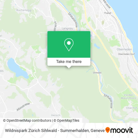 Wildnispark Zürich Sihlwald - Summerhalden map