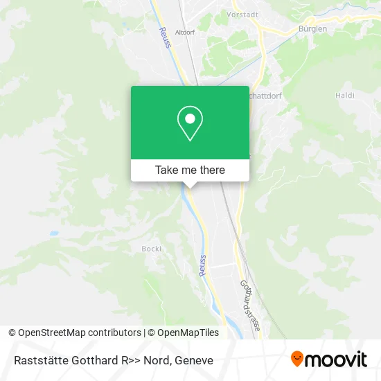 Raststätte Gotthard R>> Nord map