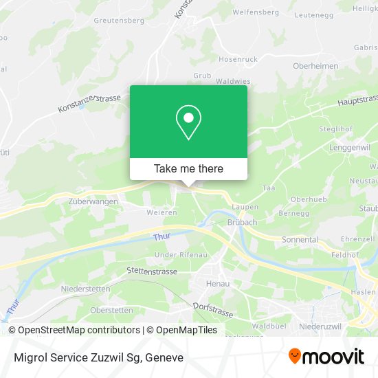 Migrol Service Zuzwil Sg map