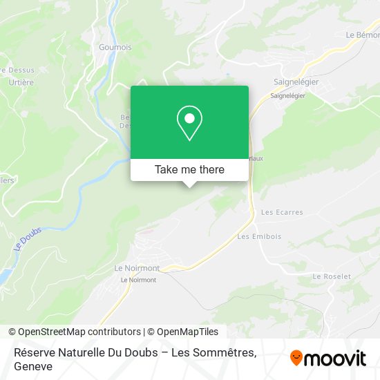 Réserve Naturelle Du Doubs – Les Sommêtres map
