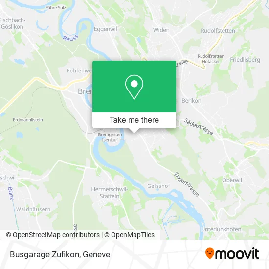 Busgarage Zufikon map