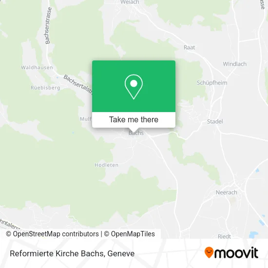 Reformierte Kirche Bachs map