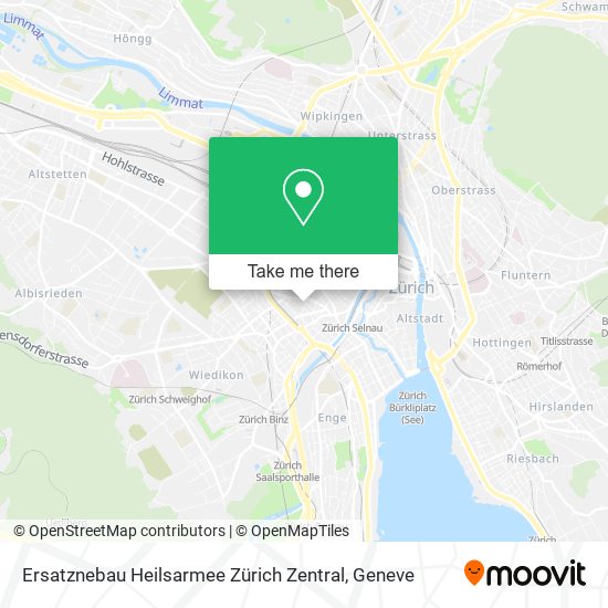 Ersatznebau Heilsarmee Zürich Zentral map