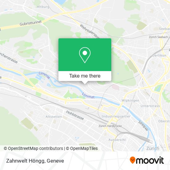 Zahnwelt Höngg map