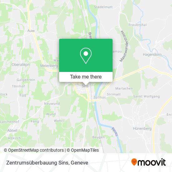 Zentrumsüberbauung Sins map