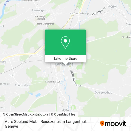 Aare Seeland Mobil Reisezentrum Langenthal plan