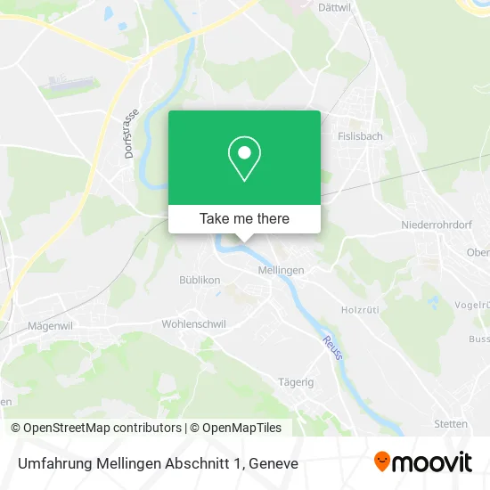 Umfahrung Mellingen Abschnitt 1 map