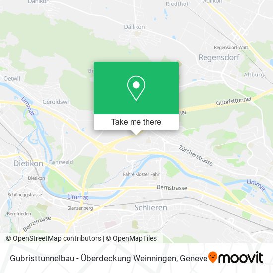 Gubristtunnelbau - Überdeckung Weinningen map