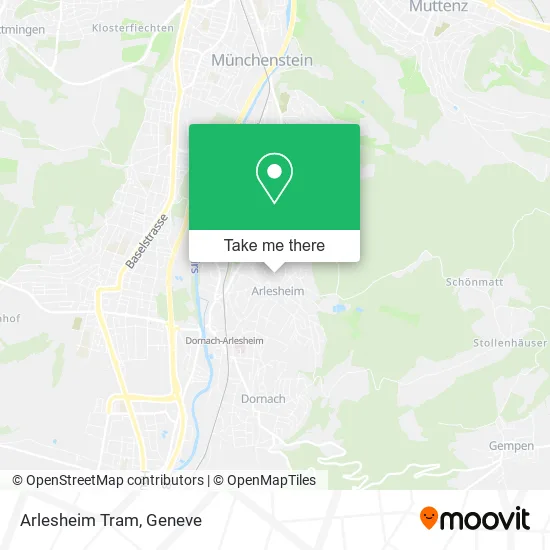 Arlesheim Tram map