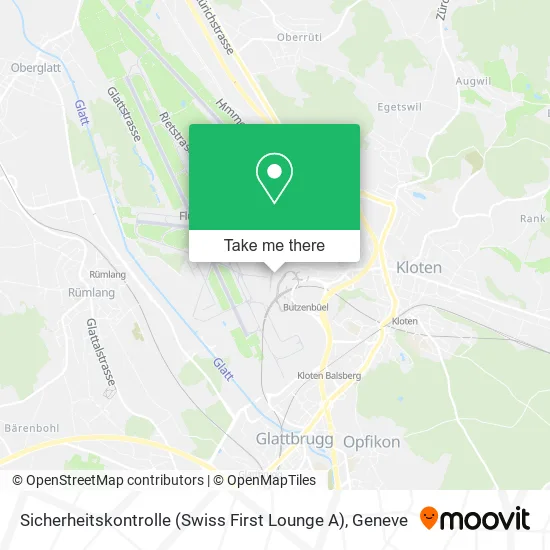 Sicherheitskontrolle (Swiss First Lounge A) map