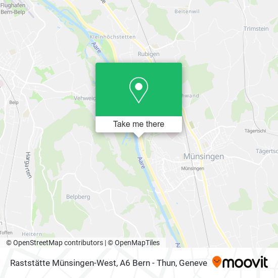 Raststätte Münsingen-West, A6 Bern - Thun map
