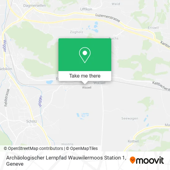 Archäologischer Lernpfad Wauwilermoos Station 1 map