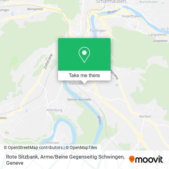 Rote Sitzbank, Arme / Beine Gegenseitig Schwingen map